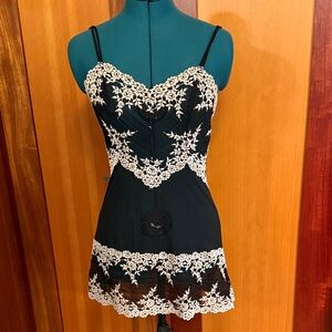 Wacoal Black and Cream Lace Chemise